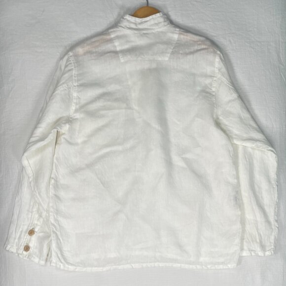 B.Loose Linen Blouse Long Sleeve Coastal Minimalist European Vacation Lagenlook - Picture 11 of 16